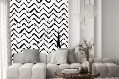 Naklejka: Abstrakcyjne bezszwowych zygzakowaty wzór czarno-biały