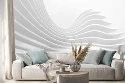 Naklejka: Abstrakcyjne białe wnętrze architektoniczne