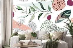 Naklejka: Abstrakcyjne botaniczne kropki i figury plamy