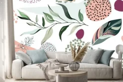 Naklejka: Abstrakcyjne botaniczne kropki i figury plamy