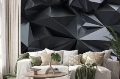 Naklejka: Abstrakcyjne czarne kryształy 3d