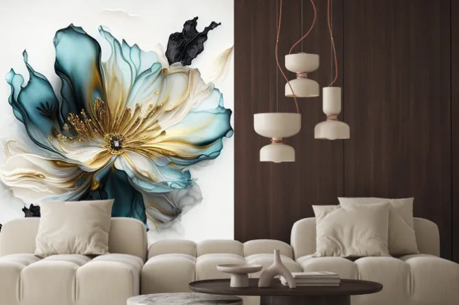 Naklejka: Abstrakcyjny elegancki kwiat