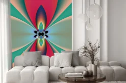 Naklejka: Abstrakcyjny kwiat w stylu psychodelicznym