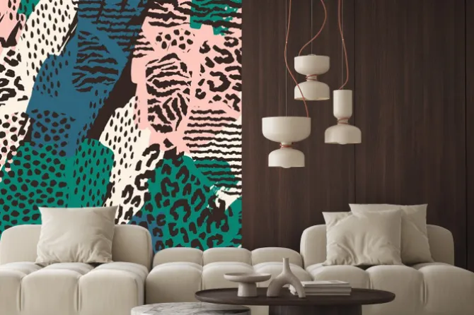 Naklejka: Abstrakcyjny wzór z motywem zwierzęcym