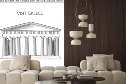 Naklejka: Acropolis in athens, greece. visit greece card. ornamental traditional