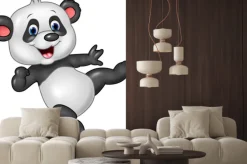 Naklejka: Adorable baby panda na białym tle