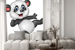 Naklejka: Adorable baby panda na białym tle