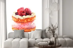 Naklejka: Сake z jagodami sporządzonych akwarela. zaprojektuj dla karty,