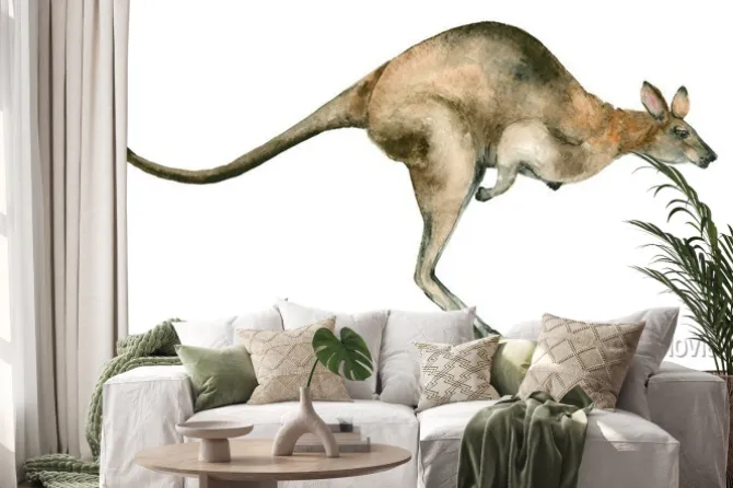 Naklejka: Akwarela australijski kangur