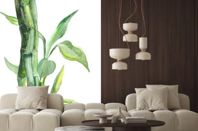 Naklejka: Akwarela bambusa ilustracji