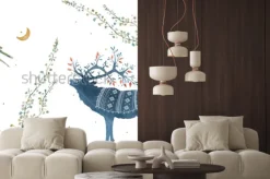 Naklejka: Akwarela bezszwowe wzór z oddziałów skandynawskich elementów,