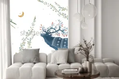 Naklejka: Akwarela bezszwowe wzór z oddziałów skandynawskich elementów,