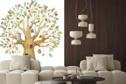 Naklejka: Akwarela domek na drzewie