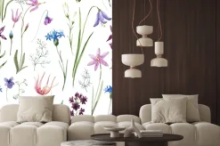 Naklejka: Akwarela dzikich kwiatów wzór