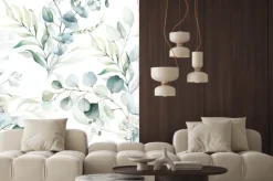 Naklejka: Akwarela eukaliptus oliwka zielone liście i gałązki