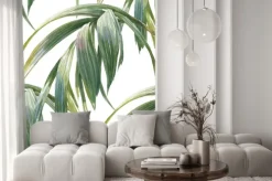 Naklejka: Akwarela ilustracji liści, wzorek bez szwu na białym tle