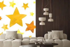 Naklejka: Akwarela ilustracja żółte gwiazdy zestaw