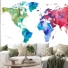 Naklejka: Akwarela mapa świata