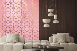 Naklejka: Akwarela marmurowe t? oz geometrycznych sze? cian wzór.