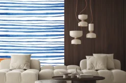 Naklejka: Akwarela niebieskie paski w wektorze.