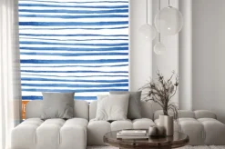 Naklejka: Akwarela niebieskie paski w wektorze.