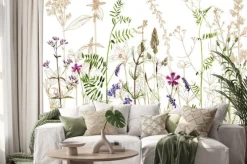 Naklejka: Akwarela rysunek kwiatów i roślin