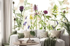 Naklejka: Akwarela rysunek kwiatów i roślin