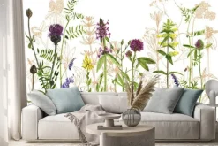 Naklejka: Akwarela rysunek kwiatów i roślin