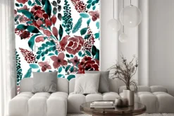 Naklejka: Akwarela wzoru wzór prosty kwiat wyciągnąć rękę. wzór w kwiaty.