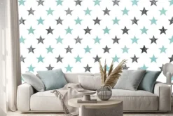 Naklejka: Akwarela wzór gwiazdek.