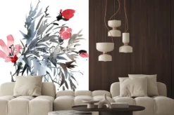 Naklejka: Akwareli i atramentu ilustracja do gałęzi.