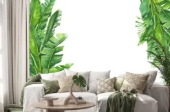 Naklejka: Akwarelowa ilustracja liści bananowca