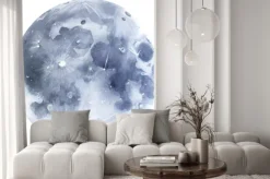 Naklejka: Akwarelowa ilustracja księżyca w pełni