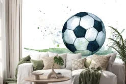 Naklejka: Akwarelowa piłka nożna na trawie