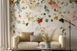 Naklejka: Akwarelowe kolorowe kwiaty