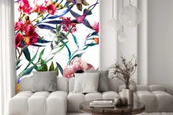 Naklejka: Akwarelowe kwiaty tropikalne