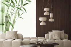 Naklejka: Akwarelowe łodygi bambusa na białym tle