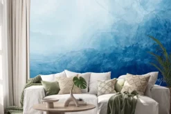 Naklejka: Akwarelowe tło w niebieskich kolorach