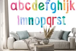 Naklejka: Akwarelowy alfabet na białym tle