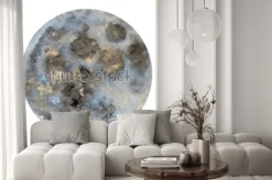 Naklejka: Akwarelowy księżyc na białym tle