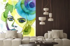 Naklejka: Akwarelowy portret kobiety