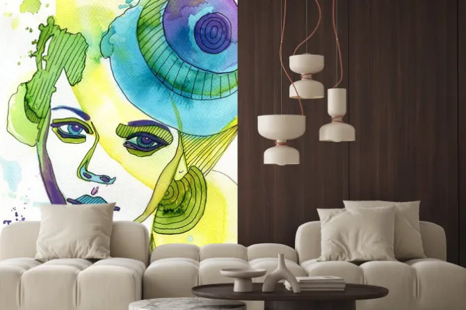 Naklejka: Akwarelowy portret kobiety