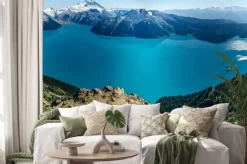 Naklejka: Alpine lake and ośnieżone góry