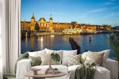 Naklejka: Amsterdam, holandia - 15 stycznia 2016: znane budynki amsterdam