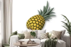 Naklejka: Ananas, owoce tropikalne samodzielnie na białym tle, zbliżenie