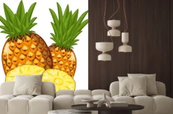 Naklejka: Ananas samodzielnie na białym tle.