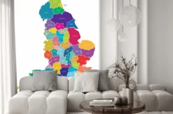 Naklejka: Anglia mapa z regionów