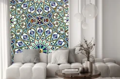 Naklejka: Arabski mozaiki z ręcznych na ścianie meczetu hassana ii