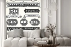 Naklejka: Archiwalne etykiety ramek i ozdoby