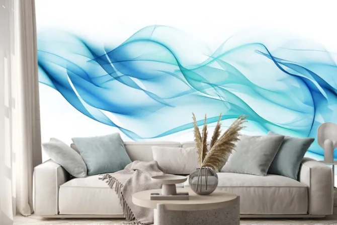 Naklejka: Atramentowe smugi w odcieniach niebieskiego